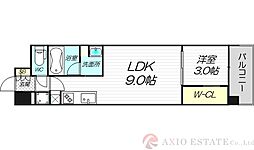 リビオメゾン新大阪 1LDKの間取図画像