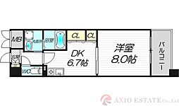 パストラーレ江坂 1DKの間取図画像