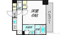エスリードレジデンス大阪グランノース2 1Kの間取図画像