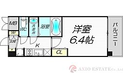 プレサン神崎川FINEBLESS 1Kの間取図画像