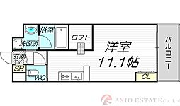 ドルチェヴィータ新大阪 ワンルームの間取図画像