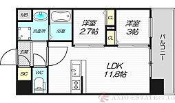大阪市淀川区西宮原2丁目マンション 2LDKの間取図画像