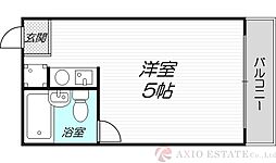新大阪ロイヤルハイツ ワンルームの間取図画像