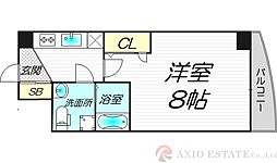 SEST新大阪 1Kの間取図画像
