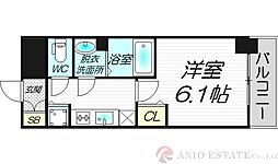 プレサンス新大阪ザ・シティ 1Kの間取図画像