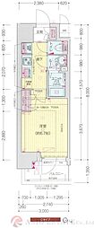 プレサンスOSAKA西中島リエゾン 1Kの間取図画像