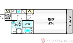 SERENiTE江坂四番館 1Kの間取図画像