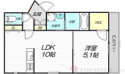 フォルテ西三国 1LDKの間取図画像