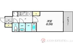 プレサンス新大阪ジェイズ 1Kの間取図画像
