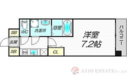 アーバンフラッツ新大阪1 1Kの間取図画像