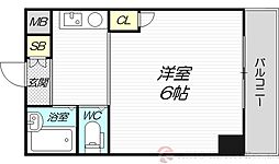 有馬パレス西中島 1Kの間取図画像