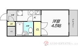マンションパインハウス 1Kの間取図画像