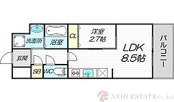 グランドステージ十三 1LDKの間取図画像