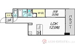 リビオメゾン新大阪 7階1LDKの間取り