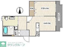 桜丘ガーデンハイツ 1DKの間取図画像