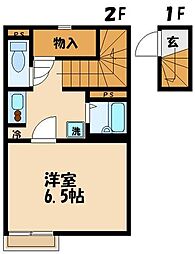 レオネクストグランドソレイユ 1Kの間取図画像