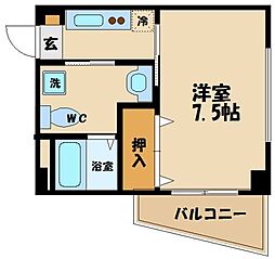 ルーブル若葉町 1Kの間取図画像