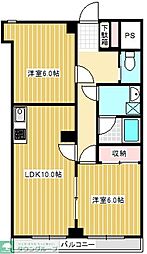 ロイヤル二ノ橋 2LDKの間取図画像