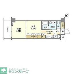 crealpremier明大前 1LDKの間取図画像