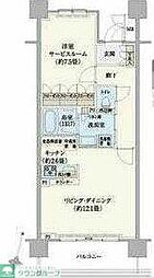 リージア経堂テラスガーデン 1LDKの間取図画像