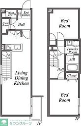世田谷区代田5丁目マンション 2LDKの間取図画像