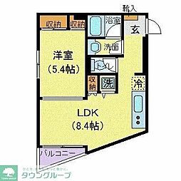 五本木アパートメンツ 1LDKの間取図画像