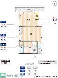グリーンコーポ 1DKの間取図画像