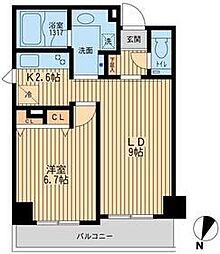 クリオ上野毛ラ・モード 1LDKの間取図画像