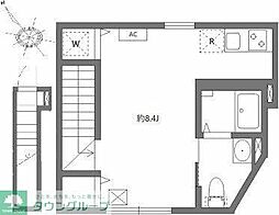 アベリアハイム 1階ワンルームの間取り