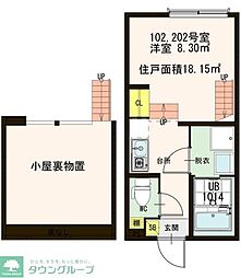 ＡＫレジデンス三軒茶屋 2階1Kの間取り