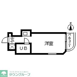 ＴＯＰ・三軒茶屋第4 4階ワンルームの間取り