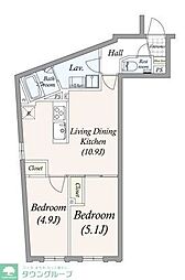 GRAN PASEO三宿II 2LDKの間取図画像