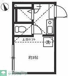 ルベルソー駒沢 1階ワンルームの間取り