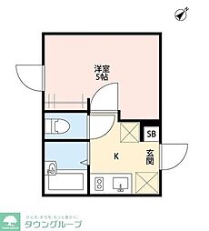 Ｆｅｌｉｃｅ　II(フェリスツー) 2階1Kの間取り