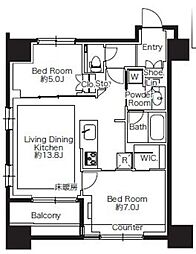 GRAN PASEO明大前 8階2LDKの間取り
