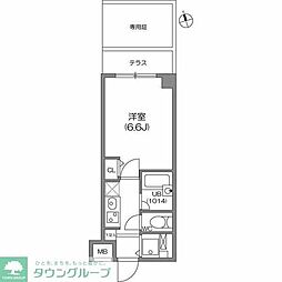 ガーラプレイス八幡山壱番館 1階1Kの間取り