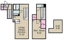 Ｃａｓａ　Ｍａｒｒｏｎｅ 3階1LDKの間取り