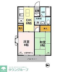 ルードルフィアタウンズＣ棟 1階2DKの間取り