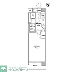 ＢＰＲレジデンス代々木初台 3階1Kの間取り