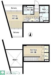 トミガヤアパートメント 1LDKの間取図画像