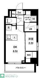 アジールコート桜上水 1DKの間取図画像