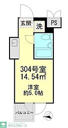 扶桑ハイツ経堂 ワンルームの間取図画像