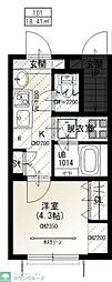 世田谷区玉川4丁目アパート 1Kの間取図画像