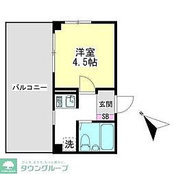 グリーンフィールズ 1Kの間取図画像