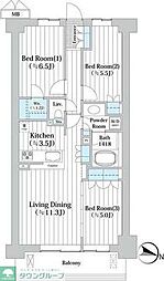 アビティグランデ砧 3LDKの間取図画像