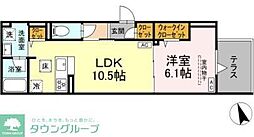 D'Bless 狛江 1LDKの間取図画像