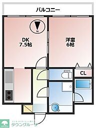 カンタ・ラーモ 1DKの間取図画像