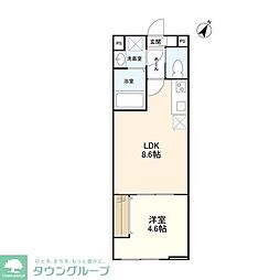 ウェルスクエア千歳烏山 1LDKの間取図画像