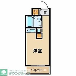 スカイコート世田谷用賀 ワンルームの間取図画像