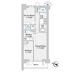アビティグランデ砧 1SLDKの間取図画像